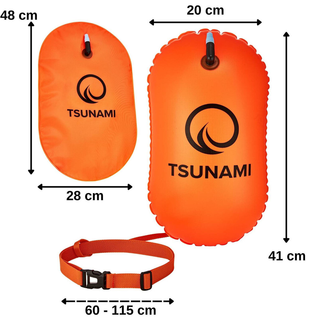 Täispuhutav poi Tsunami, oranž цена и информация | Ujumislauad, ujumisnuudlid | kaup24.ee