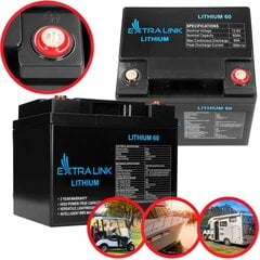 Аккумулятор Extralink LiFePO4 60Aч 12,8 В, BMS цена и информация | Аккумуляторы | kaup24.ee