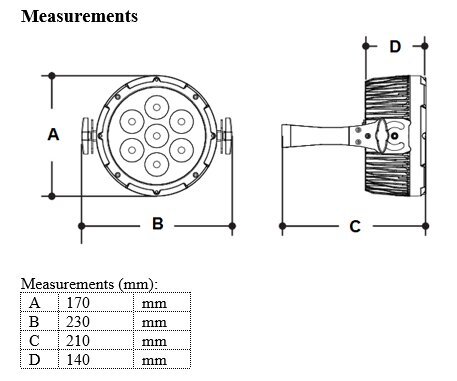 BeamZ WBP612IP Aluminum IP65 Battery LED PAR 6-in-1 LED hind ja info | Peokaunistused | kaup24.ee