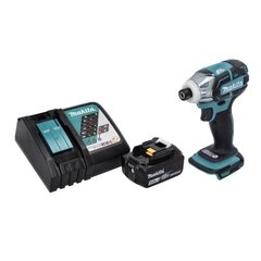 Аккумуляторный ударный гайковерт Makita DTS 141 RT1, 18 В, с аккумулятором и зарядным устройством цена и информация | Шуруповерты, дрели | kaup24.ee