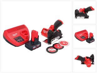 Аккумуляторная дисковая пила Milwaukee M12 FCOT-601, 12 В с аккумулятором и блоком для зарядки цена и информация | Пилы, циркулярные станки | kaup24.ee