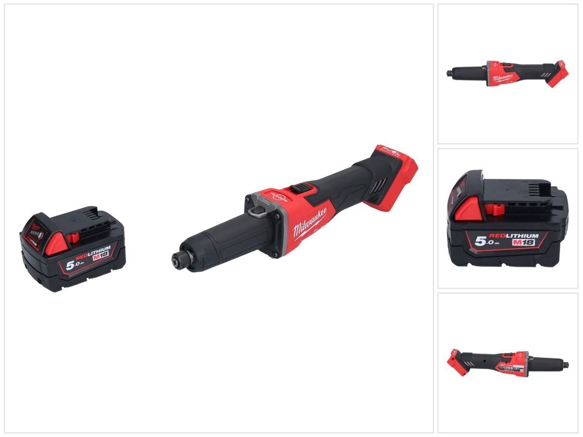 Aku lineaarne veski Milwaukee M18 FDGRB-501, 18 V, koos akuga, ilma laadijata hind ja info | Lihvmasinad ja ketaslõikurid | kaup24.ee