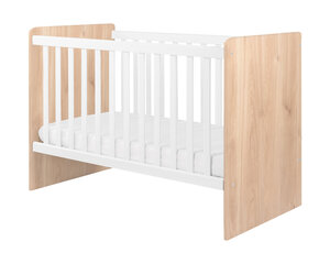 Детская кроватка Ayla, 70x140 см, коричневый/белый цвет цена и информация | Детские кроватки | kaup24.ee