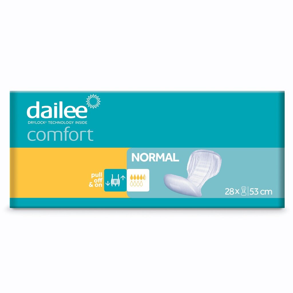 Sidemed Dailee Comfort Normal S, 28 tk hind ja info | Mähkmed, hügieenisidemed, ühekordsed linad täiskasvanutele | kaup24.ee