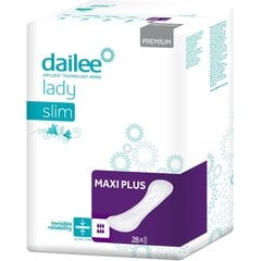 DAILEE LADY прокладки PREMIUM, SLIM MAXI PLUS, 28 шт. цена и информация | Подгузники, прокладки, одноразовые пеленки для взрослых | kaup24.ee