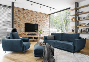 Комплект мягкой мебели из 3-х частей Eltap Megis, синий цвет цена и информация | Комплекты мягкой мебели | kaup24.ee