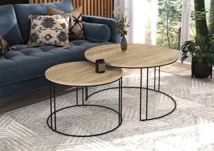 Diivanilaua komplekt Adrk Furniture Etta, helepruun/must hind ja info | Diivanilauad | kaup24.ee