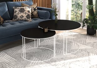 Diivanilaua komplekt Adrk Furniture Etta, must/valge цена и информация | Журнальные столики | kaup24.ee