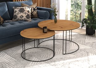 Diivanilaua komplekt Adrk Furniture Etta, pruun/must цена и информация | Журнальные столики | kaup24.ee