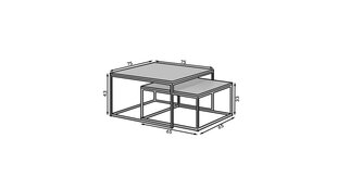 Diivanilaua komplekt Adrk Furniture Kama, valge цена и информация | Журнальные столики | kaup24.ee