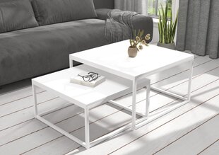 Diivanilaua komplekt Adrk Furniture Kama, valge hind ja info | Diivanilauad | kaup24.ee
