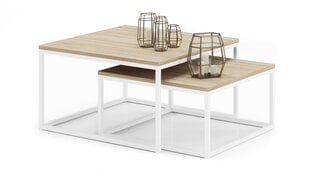 Комплект кофейных столиков ADRK Furniture Kama, светло-коричневый/белый цвет цена и информация | Журнальные столики | kaup24.ee