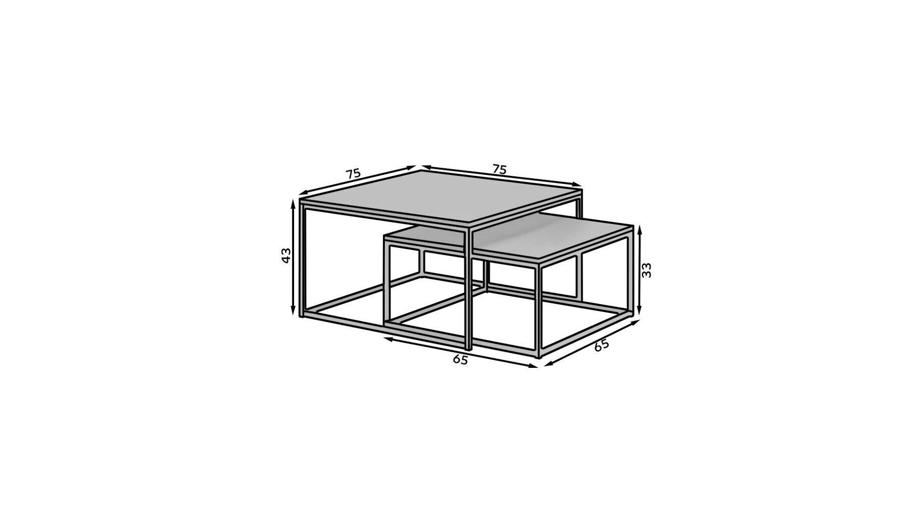 Diivanilaua komplekt Adrk Furniture Kama, helepruun/must цена и информация | Diivanilauad | kaup24.ee