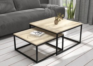 Diivanilaua komplekt Adrk Furniture Kama, helepruun/must цена и информация | Журнальные столики | kaup24.ee