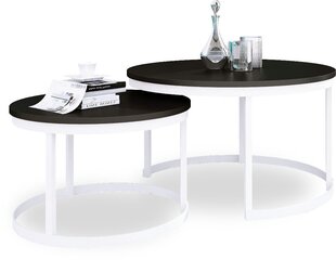 Комплект кофейных столиков ADRK Furniture Okin, черный/белый цвет цена и информация | Журнальные столики | kaup24.ee