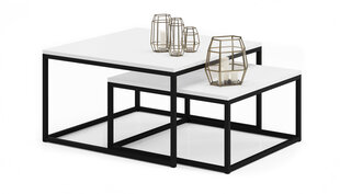 Комплект кофейных столиков ADRK Furniture Kama, белый/черный цвет цена и информация | Журнальные столики | kaup24.ee