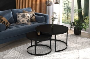 Комплект кофейных столиков ADRK Furniture Okin, черный цвет цена и информация | Журнальные столики | kaup24.ee