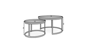 Комплект кофейных столиков ADRK Furniture Okin, коричневый/черный цвет цена и информация | Журнальные столики | kaup24.ee