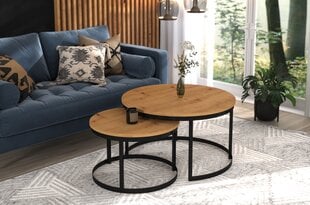 Diivanilaua komplekt Adrk Furniture Okin, pruun/must цена и информация | Журнальные столики | kaup24.ee