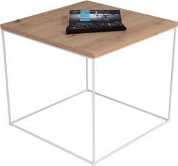 Журнальный столик ADRK Furniture Elena 50х50 см, коричневый/белый цвет цена и информация | Журнальные столики | kaup24.ee