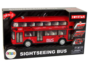 Двухэтажный автобус со световыми и звуковыми эффектами, красный цена и информация | Игрушки для мальчиков | kaup24.ee