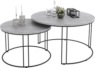 Diivanilaua komplekt Adrk Furniture Etta, hall/must цена и информация | Журнальные столики | kaup24.ee