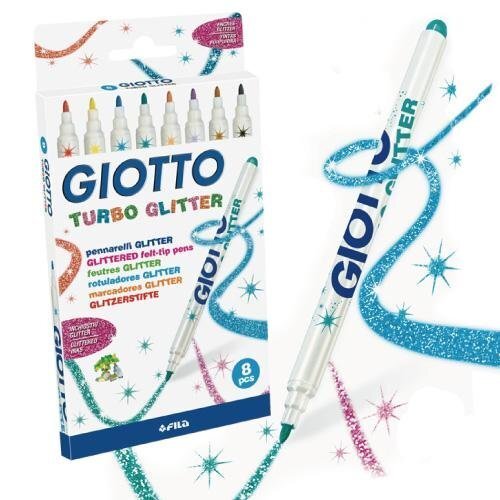 Viltpliiatsid Giotto Turbo Glitter Fila, 8 värvi, 425800 цена и информация | Kunstitarbed, voolimise tarvikud | kaup24.ee
