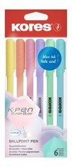 Pastapliiats Kores K0R-M Pastel 1.0mm, 6 värvi hind ja info | Kirjutusvahendid | kaup24.ee