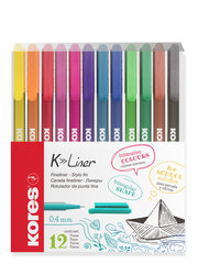Pastapliiats Kores K-Liner 0.4 mm, 12 värvi hind ja info | Kirjutusvahendid | kaup24.ee