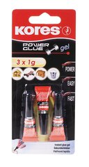 Liim Kores Power Glue Gel 3g, 3tk цена и информация | Канцелярские товары | kaup24.ee