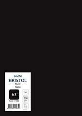 Kartong Bristol 64x90cm/200gr, must (63), 10 lehte pakis цена и информация | Тетради и бумажные товары | kaup24.ee