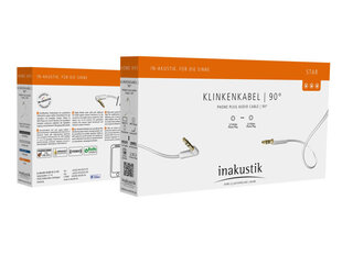 Kabelis Inakustik 3.5mm Male - 3.5mm Male 0.5m White цена и информация | Кабели и провода | kaup24.ee