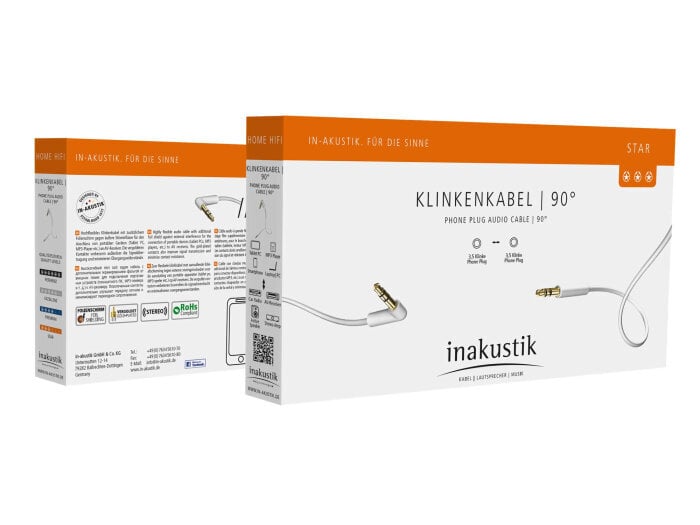 Audiokaabel Inakustik, 2x 3.5 mm, 0.75 m hind ja info | Kaablid ja juhtmed | kaup24.ee