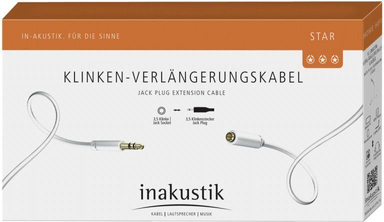 Kõrvaklappidele audio pikenduskaabel Inakustik, 3.5 mm (M) - 3.5 mm (F), 5.0 m hind ja info | Kaablid ja juhtmed | kaup24.ee