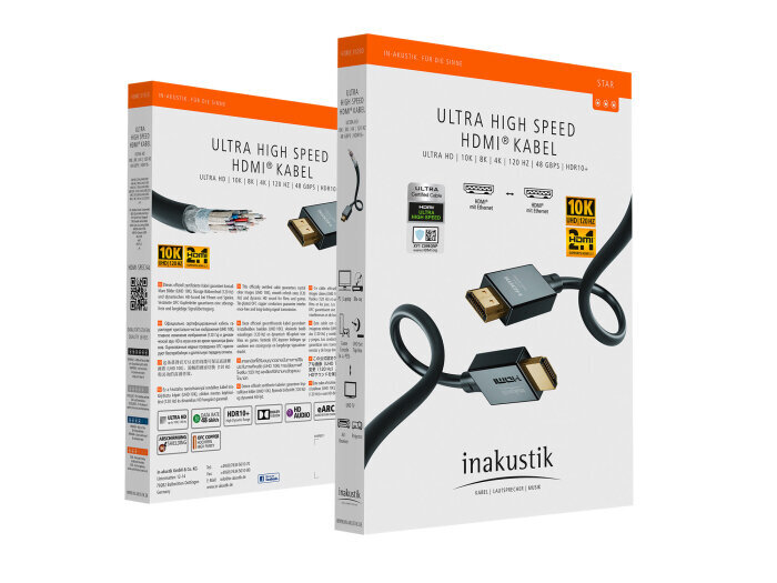 Kaabel Inakustik HDMI 2.1 with Ethernet, 3.0 m hind ja info | Kaablid ja juhtmed | kaup24.ee