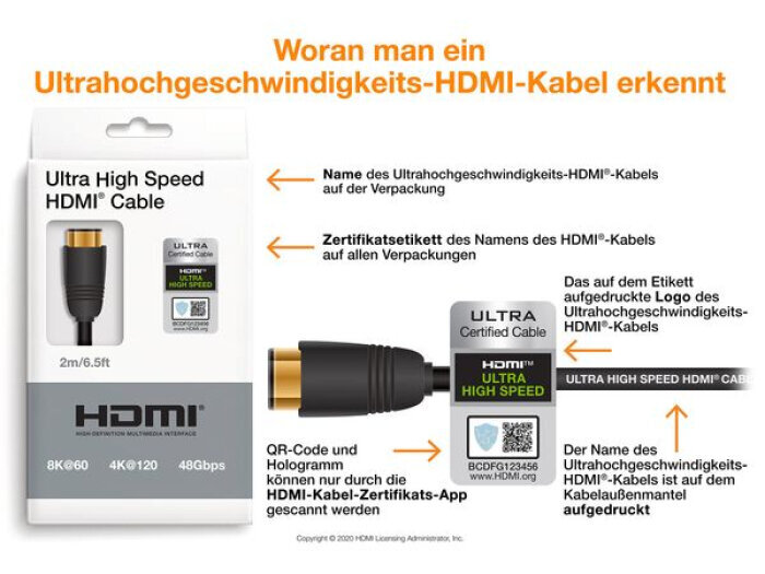 Kaabel INAKUSTIK Ultra High Speed HDMI 2.1 with Ethernet, 2.0 m hind ja info | Kaablid ja juhtmed | kaup24.ee