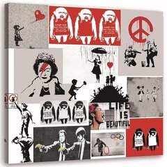 Seinapilt Banksy Murral kunsti kollaaž цена и информация | Картины, живопись | kaup24.ee