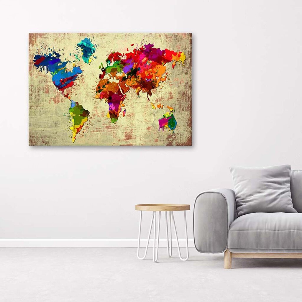 Seinapilt Värviline maailmakaart hind ja info | Seinapildid | kaup24.ee