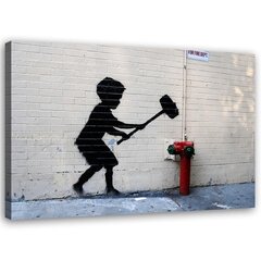 Холст, печать, Banksy Hammer Boy 29,99 цена и информация | Картины, живопись | kaup24.ee