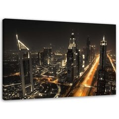 Seinapilt Dubai pilveliine öösel цена и информация | Картины, живопись | kaup24.ee
