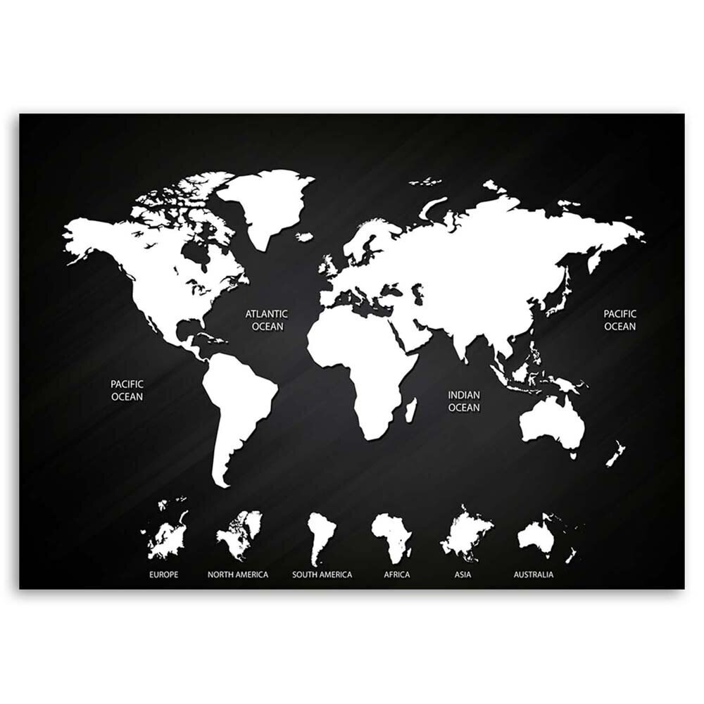 Seinapilt Maailma ja mandrite kaart hind ja info | Seinapildid | kaup24.ee