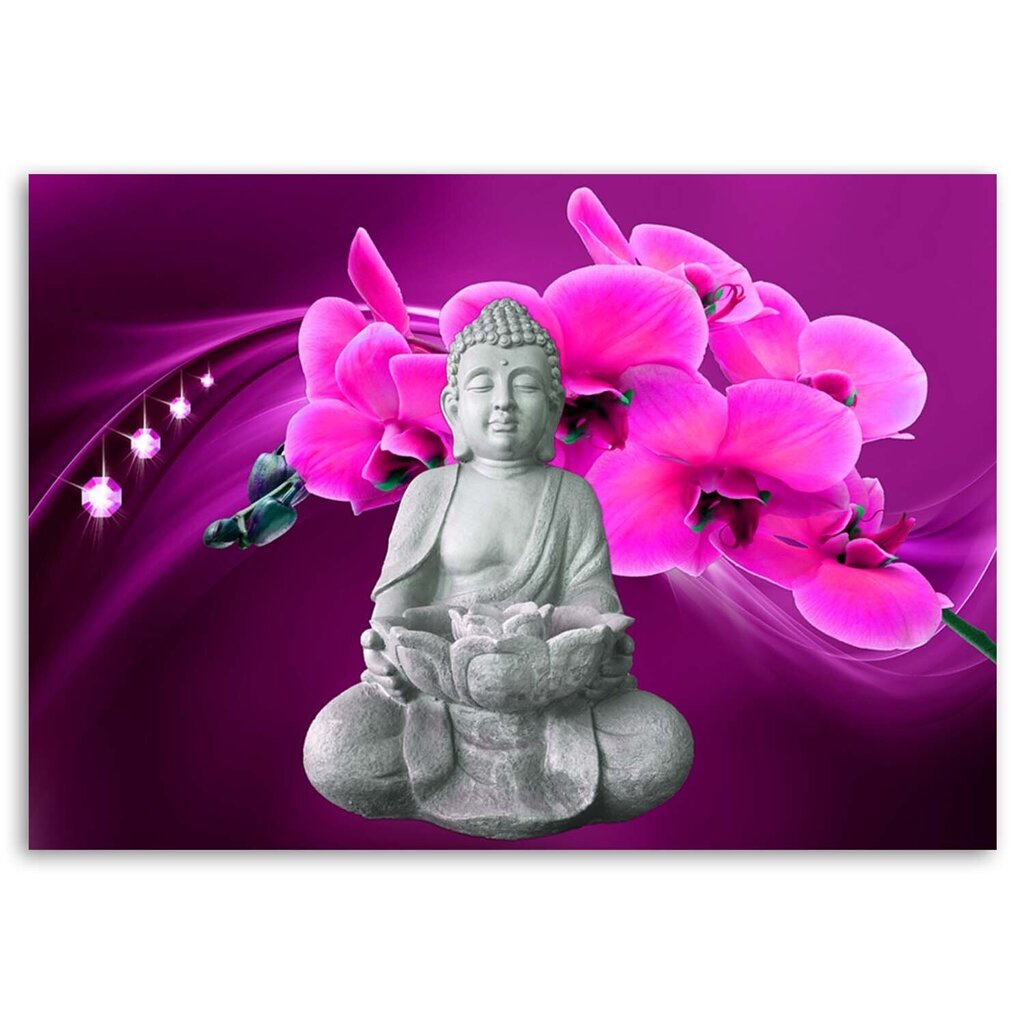 Seinapilt Buddha roosa orhideega hind ja info | Seinapildid | kaup24.ee