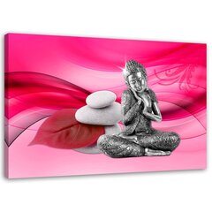 Seinapilt Buddha roosa taustal цена и информация | Репродукции, картины | kaup24.ee