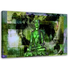 Seinapilt Buddha ja abstraktne taust цена и информация | Настенные деревянные декорации | kaup24.ee
