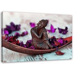Seinapilt Buddha ja kroonlehed цена и информация | Картины, живопись | kaup24.ee
