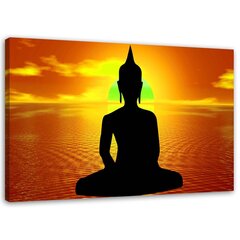 Seinapilt Buddha meditatsioon päikesetõusul цена и информация | Репродукции, картины | kaup24.ee