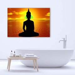 Seinapilt Buddha meditatsioon päikesetõusul цена и информация | Репродукции, картины | kaup24.ee