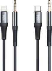 XO cable audio NB-R193A jack 3,5mm - Lightning 1,0 m black цена и информация | Кабели и провода | kaup24.ee