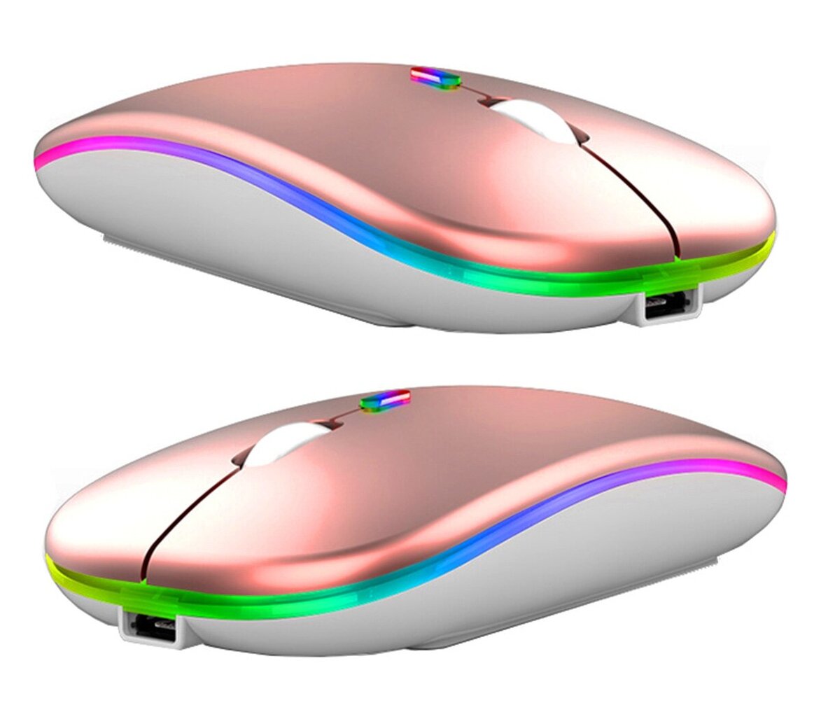 Juhtmevaba RGB hiir, roosakuld hind ja info | Hiired | kaup24.ee