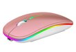 Juhtmevaba RGB hiir, roosakuld цена и информация | Hiired | kaup24.ee
